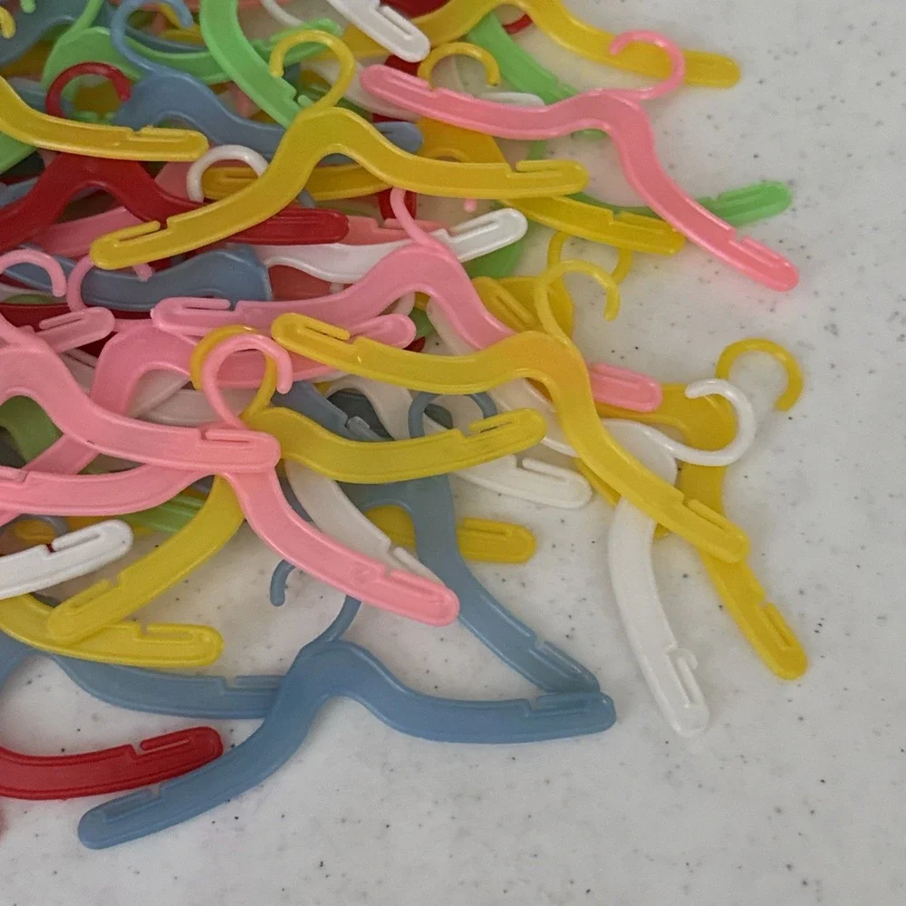 Lot of 100 + Vintage‎ 1960's 1970's Barbie Doll Clothing Plastic Hangers